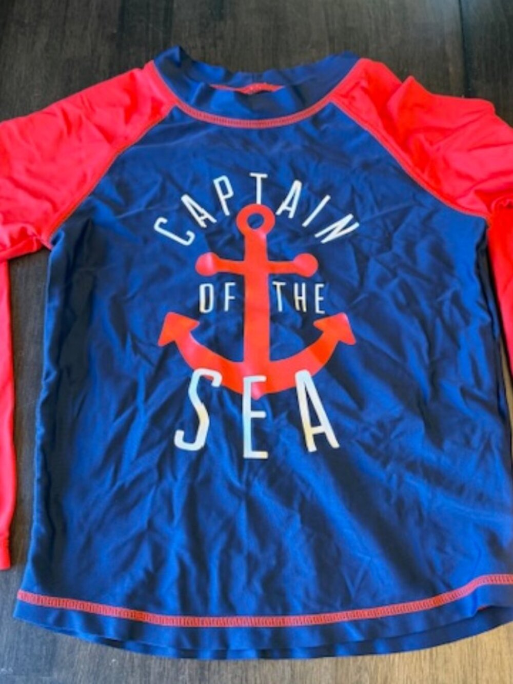 Carter’s Blue/Red Long Sleeve Rash Guard Captain of the Sea Size 5T